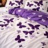 Lenjerie pat dublu, Finet, 6 piese, Mov, fluturi [5]