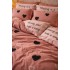Lenjerie pat dublu, Finet, 6 piese, Maro, inimioare [5]
