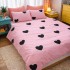 Lenjerie pat dublu, Finet, 6 piese, Roz, inimioare [8]