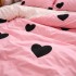 Lenjerie pat dublu, Finet, 6 piese, Roz, inimioare [6]