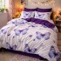 Lenjerie pat dublu, Finet, 6 piese, Mov, fluturi, inimioare [3]