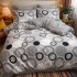 Lenjerie pat dublu, Finet, 6 piese, Gri, cercuri [2]