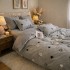 Lenjerie pat dublu, Finet, 6 piese, Gri, inimioare [3]
