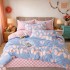 Lenjerie pat dublu, Finet, 6 piese, Roz, fluturi [2]