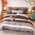 Lenjerie pat dublu, Finet, 6 piese, Gri, dungi [3]