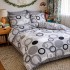 Lenjerie pat dublu, Finet, 6 piese, Gri, cercuri [3]