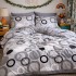 Lenjerie pat dublu, Finet, 6 piese, Gri, cercuri [6]