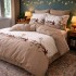 Lenjerie pat dublu, Finet, 6 piese, Bej, floral [8]