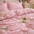 Lenjerie pat dublu, Finet, 6 piese, Roz, flori, buline [6]