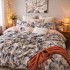Lenjerie pat dublu, Finet, 6 piese, Gri, lalele [5]