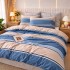 Lenjerie pat dublu, Finet, 6 piese, Albastru, dungi [5]