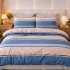 Lenjerie pat dublu, Finet, 6 piese, Albastru, dungi [2]