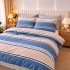 Lenjerie pat dublu, Finet, 6 piese, Albastru, dungi [3]