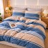 Lenjerie pat dublu, Finet, 6 piese, Albastru, dungi [6]