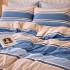 Lenjerie pat dublu, Finet, 6 piese, Albastru, dungi [8]