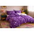 Lenjerie pat dublu, Finet, 6 piese, Alb-Mov, Ploaie de Stele [5]