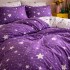 Lenjerie pat dublu, Finet, 6 piese, Alb-Mov, Ploaie de Stele [3]