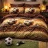 Lenjerie pat dublu, Finet, 6 piese, Maro, mingii de fotbal [4]