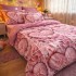 Lenjerie pat dublu, Finet, 6 piese, Roz, inimioare pufoase [3]