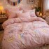 Lenjerie pat dublu cu ELASTIC, Finet, 6 piese, Roz, ursuleti [4]