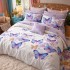 Lenjerie pat dublu, Finet, 6 piese, Lila, Crem, fluturi [2]
