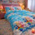 Lenjerie pat dublu, Finet, 6 piese, Bleu, Roz, ursuleti, curcubeu [5]
