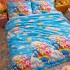 Lenjerie pat dublu, Finet, 6 piese, Bleu, Roz, ursuleti, curcubeu [6]