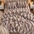Lenjerie pat dublu, Super Pufoasa COCOLINO,cu ELASTIC, 4 piese, Bej, Linii [6]