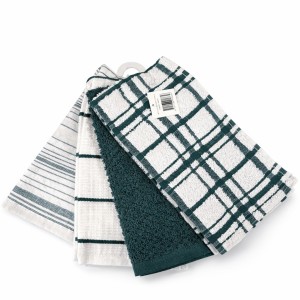 Set 4 prosoape mici pt Bucatarie, 30x55cm, din 100% bumbac pakistanez, 350g, Line, Alb-Verde Set 4 prosoape mici pt Bucatarie, 30x55cm, din 100% bumbac pakistanez, 350g, Line, Alb-Verde