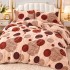 Lenjerie pat dublu cu Elastic, Super Pufoasa COCOLINO, 4 piese, bej, maro, buline [2]
