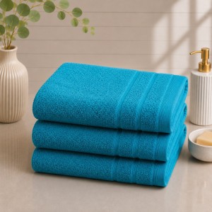 Set 3 prosoape mari, Terry, 70x130cm, din 100% bumbac pakistanez,  600g, Bleu