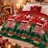 Patura pufoasa cocolino 200x230cm, 240g/mp, Rosu, Verde, Mos Craciun, Merry Christmas [3]