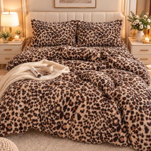 Lenjerie pat dublu, Super Pufoasa COCOLINO, 4 piese, animal print