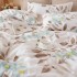 Lenjerie pat dublu, Finet, 6 piese, Bej inchis, flori [7]