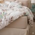 Lenjerie pat dublu, Finet, 6 piese, Bej inchis, flori [6]