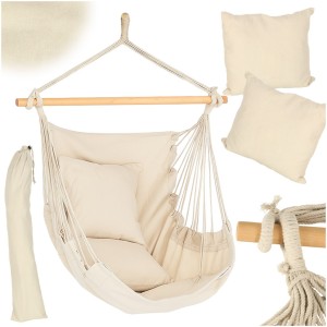 Scaun hamac brazilian cu suport pentru picioare 130 cm bej