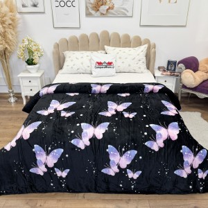Patura pufoasa cocolino 200x230cm, 240g/mp, Negru, Fluturi Patura pufoasa cocolino 200x230cm, 240g/mp, Negru, Fluturi