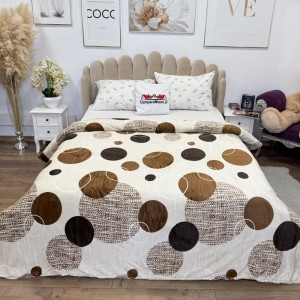 Patura pufoasa cocolino 200x230cm, 240g/mp, Bej, Buline si Cercuri