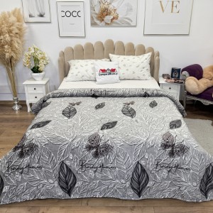 Patura pufoasa cocolino 200x230cm, 240g/mp, Gri, Frunze