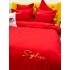 Lenjerie pat dublu, Finet Soft Touch cu Broderie, 6 piese, Rosu [6]