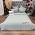 Lenjerie pat dublu, Finet Soft Touch cu Broderie, 6 piese, Gri [2]