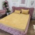 Husă Matlasată Tip Topper din Catifea 160x200cm, cu 2 Fețe de Pernă 50x70cm -  Somn Odihnitor și Susținere pentru Spate, Bej [4]