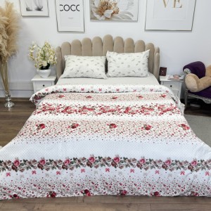 Patura pufoasa cocolino 200x230cm, 240g/mp, Ivoire, Floricele