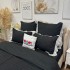 Lenjerie pat dublu,  Soft Touch CREPONAT DELUXE, 6 piese, Jojo Home, Negru [6]