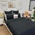 Lenjerie pat dublu,  Soft Touch CREPONAT DELUXE, 6 piese, Jojo Home, Negru [11]