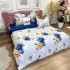 Lenjerie pat dublu, Finet, 6 piese, Albastru, flori [3]