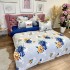 Lenjerie pat dublu, Finet, 6 piese, Albastru, flori [8]