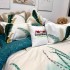 Lenjerie pat dublu, Finet, 6 piese, Verde, pene [7]
