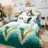 Lenjerie pat dublu, Finet, 6 piese, Verde, pene [9]