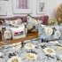 Lenjerie pat dublu, Finet, 6 piese, Gri, Maro, flori [10]
